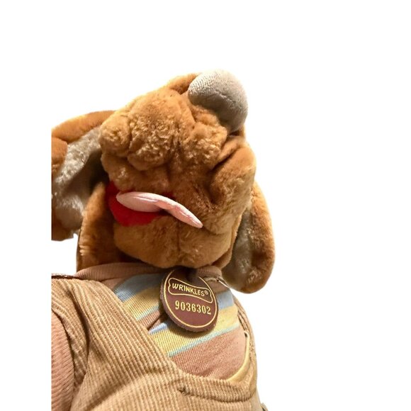 Ganz Wrinkles Plush Dog Hand Puppet Movable Mouth Corduroy Outfit Toy - Picture 6 of 10